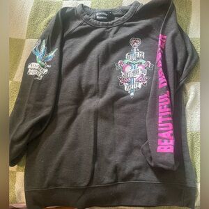 XL Beautiful Disaster black sweatshirt “Hating me won’t make you pretty.”
